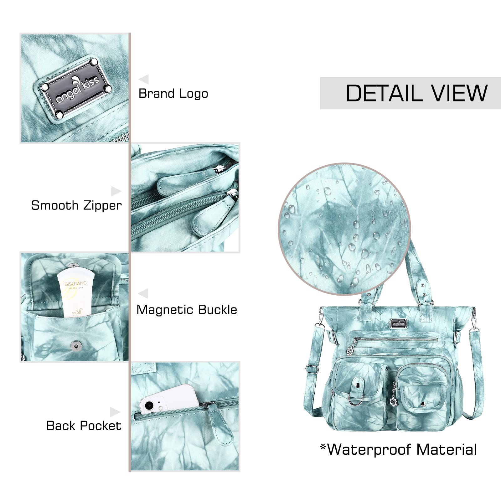 Angel Kiss Large Purses for Women Soft PU Leather Hobo Bag for Women Shoulder Bags