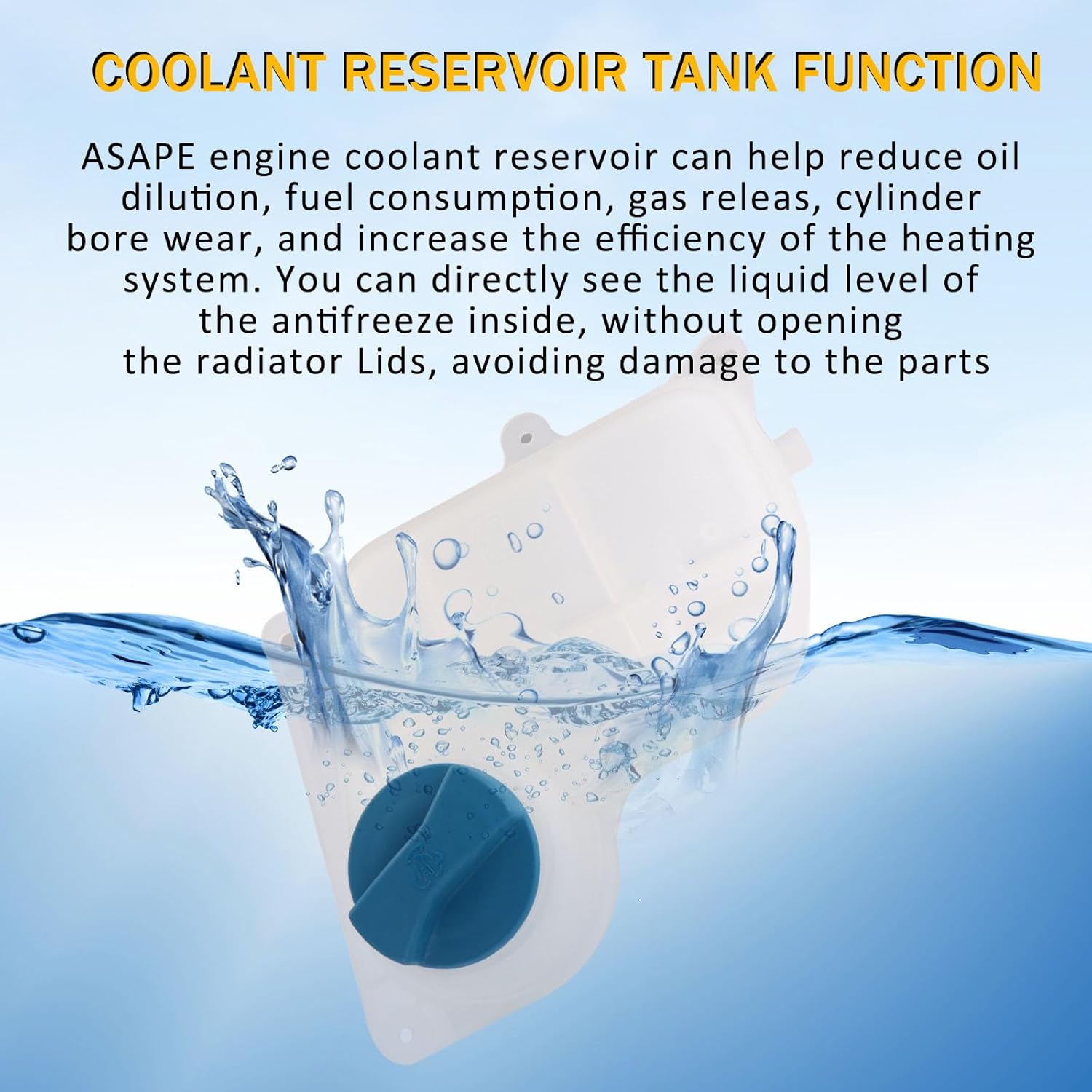 ASAPE Engine Coolant Reservoir Radiator Expansion Tank Compatible With for Audi for A6 Quattro 4door 2.8L Luxury 2001 Replacement OE 3B0121321,8D0121403L,603-703