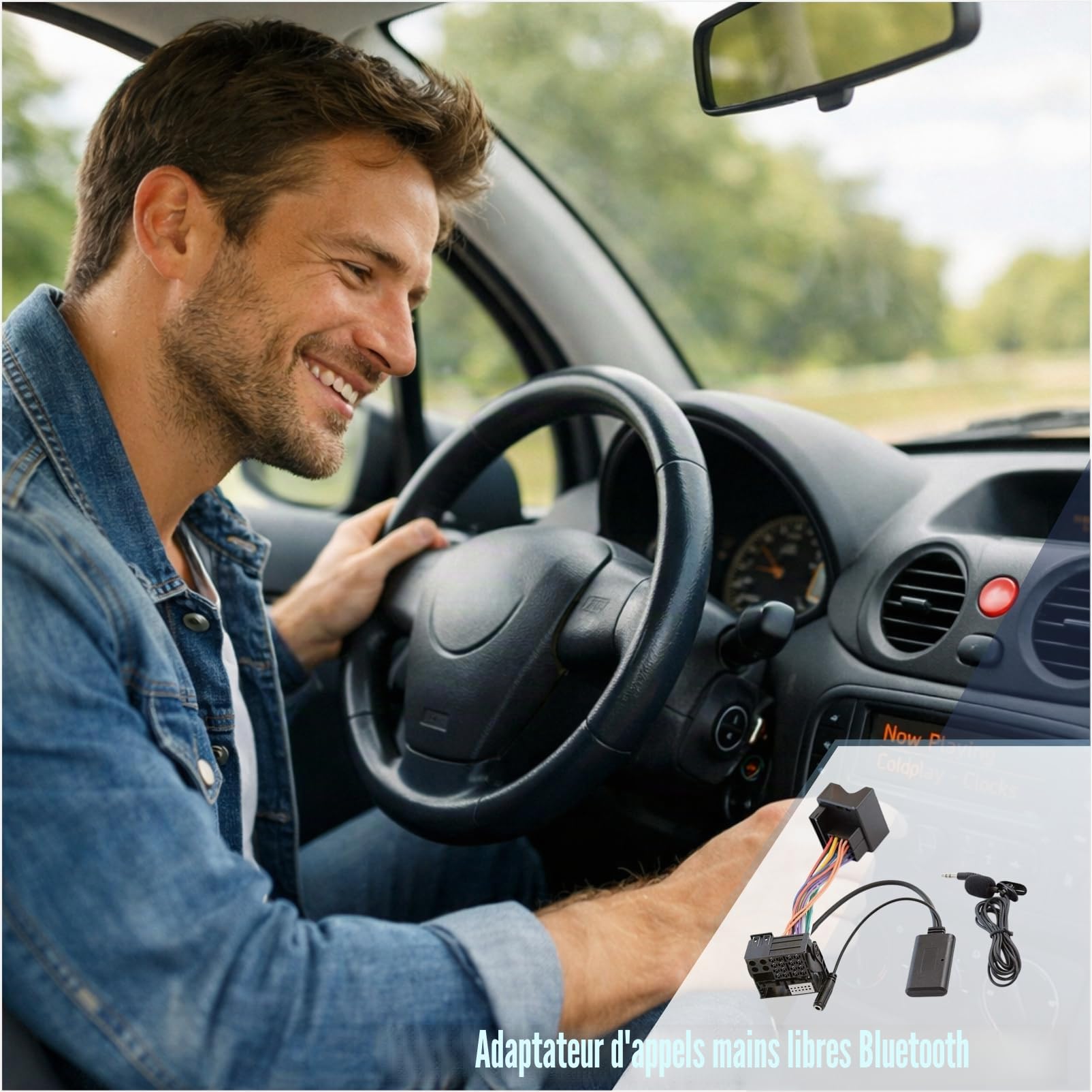 MESINURS Adaptateur mains libres Bluetooth pour Peugeot 307 407 508 & Citroën C5 C6 RD4 Radio - Interface audio AUX sans fil, compatible avec Blaupunkt VDO Bosch stéréo
