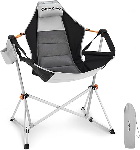 Miniatura 8 de KingCamp Hamaca de campamento, silla reclinable mecedora para patio trasero, césped, playa, campamento, exterior, interior, adultos, tumbona