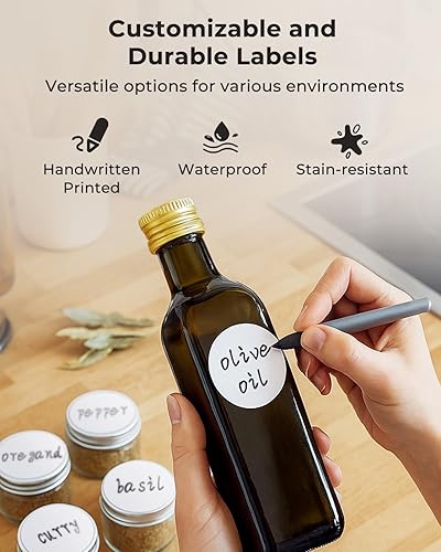 Miniatura 7 de MUNBYN Etiquetas adhesivas térmicas circulares de 2 pulgadas, etiquetas térmicas directas redondas autoadhesivas, calcomanías térmicas multiusos