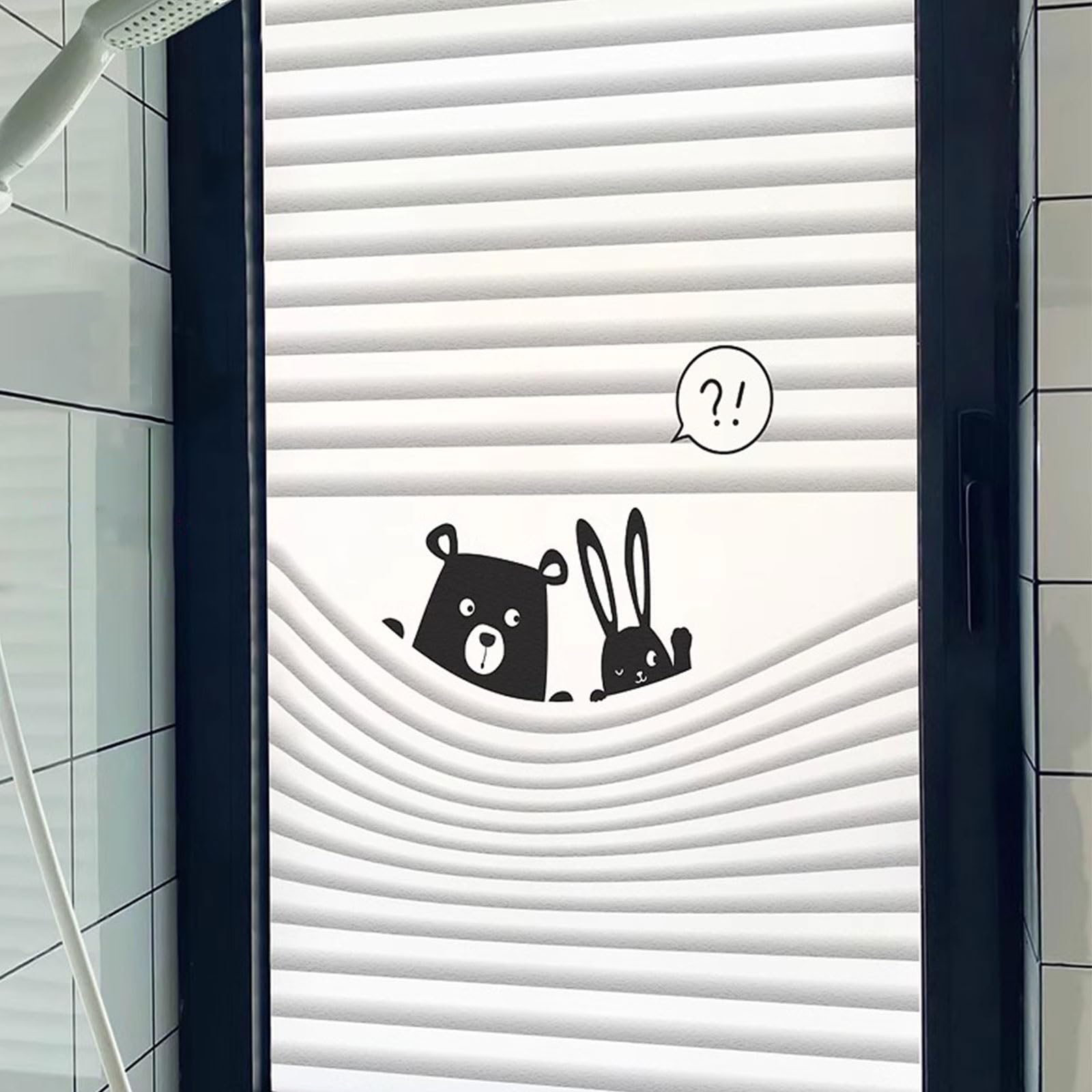Eiauiuo Self-Adhesive Privacy Window Film - Frosted Glass Film With Patterns, Opaque Decorative Window Film For Glass - Static Cling, No Adhesive, Blind Appearance, Various Sizes(Decorative Film Z127,