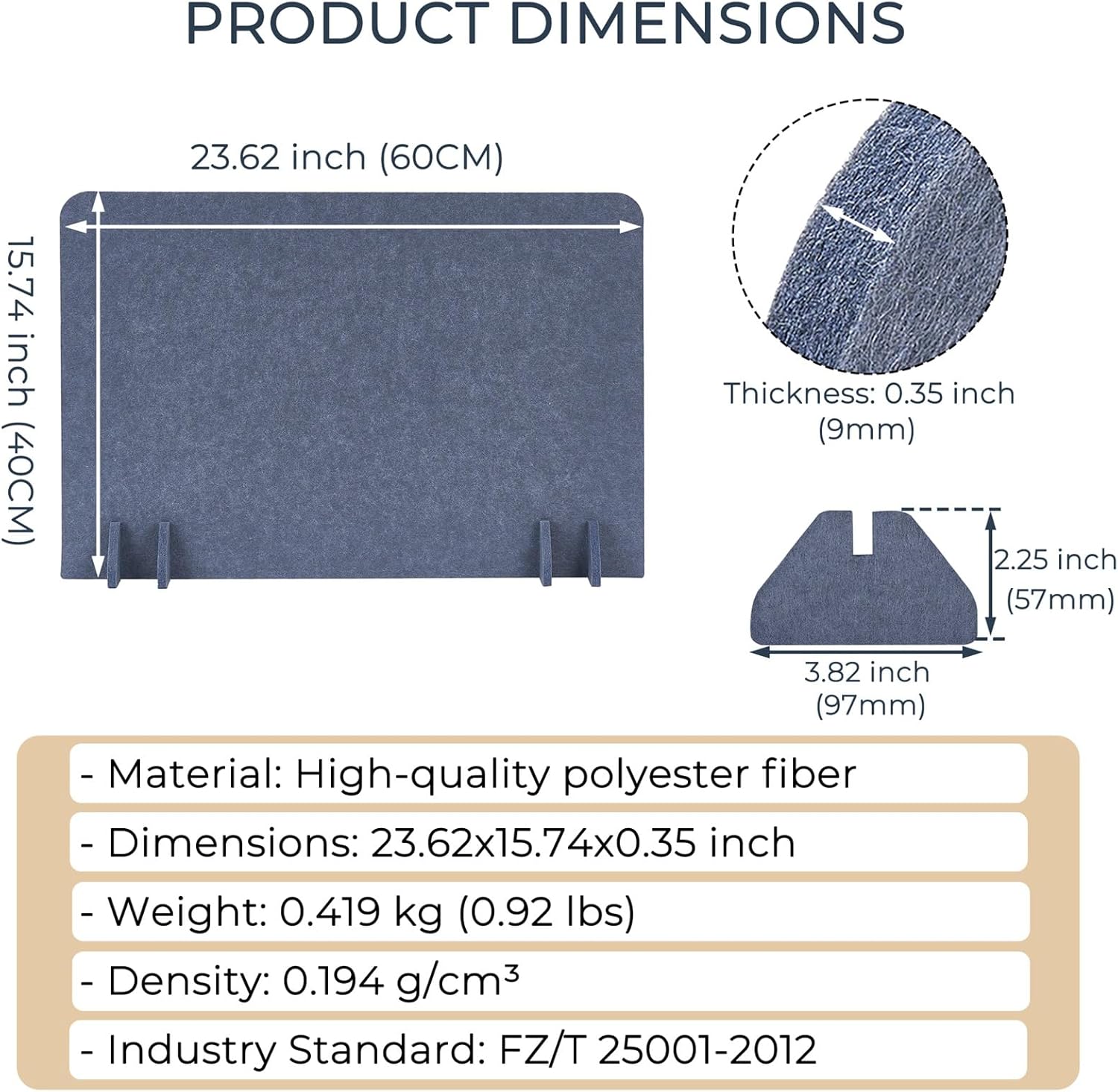 desk divider privacy panel (2 pack) 24" x 16" - portable desk partition & dividers for office, home study & school exams - focus enhancing privacy shield - gray 2-pack light gray