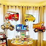 AMFIN® Transport theme birthday decoration / Bus foil balloon / School Bus Foil / Kids Decoration Items / Train Foil Balloon
