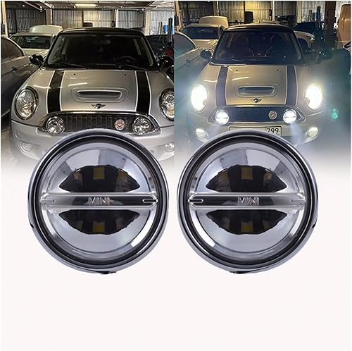 Miniatura 2 de EDSARS 2 luces LED para parachoques delantero, rejilla de luces LED para circulación diurna, funda DRL compatible con BMW Mini Cooper F55 F56 LED