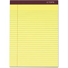 TOPS 63950 Docket Ruled Perforated Pads, 8 1/2 x 11 3/4, Canary, 50 Sheets Pack of 12