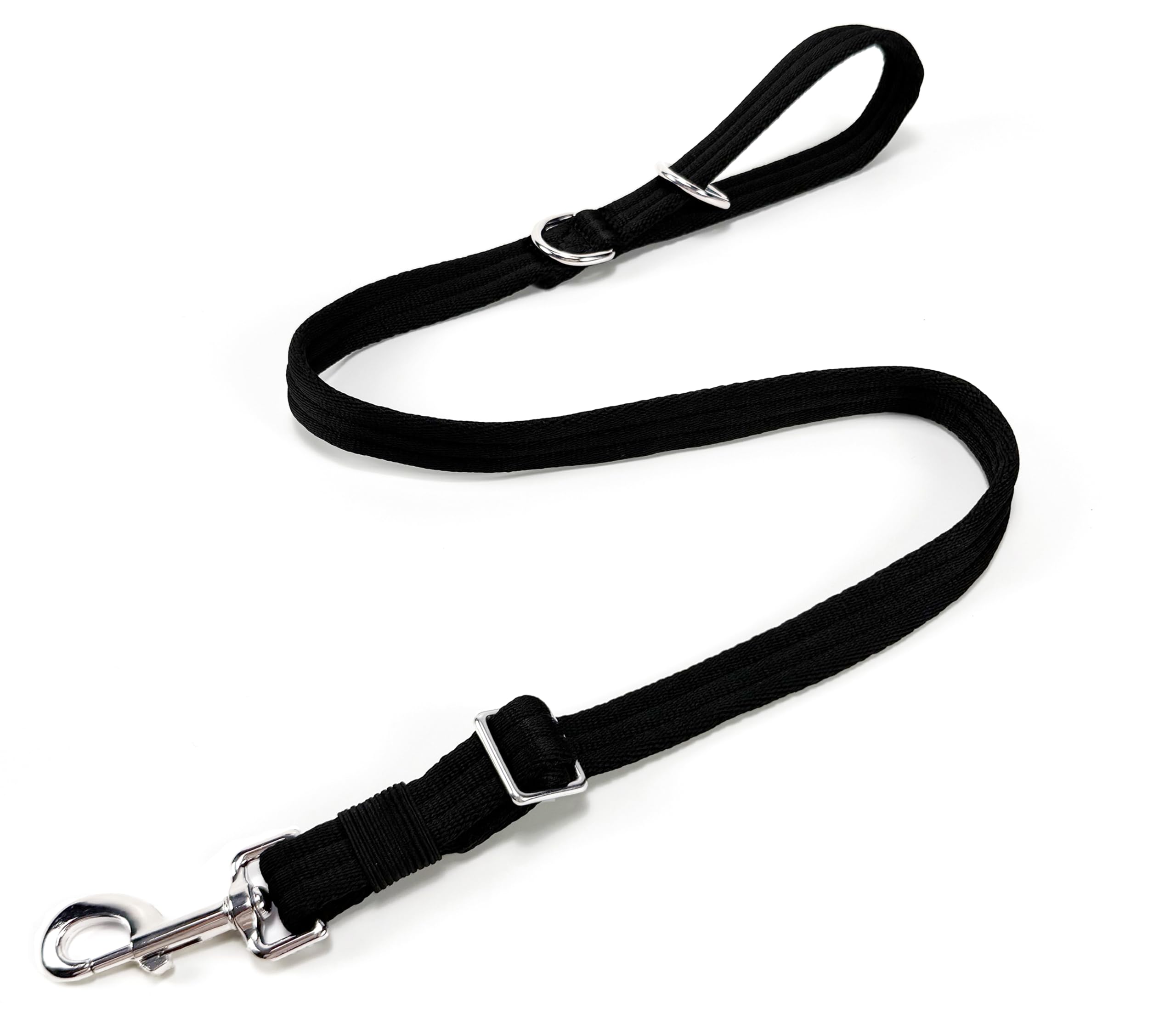 Dog Leash for Obedience Training and Easy to Use, Lightweight, Soft & Durable Adjustable and Easy to Clean for Small Medium Large Dog (Black, 0.7M-1M*2.5CM) - 2