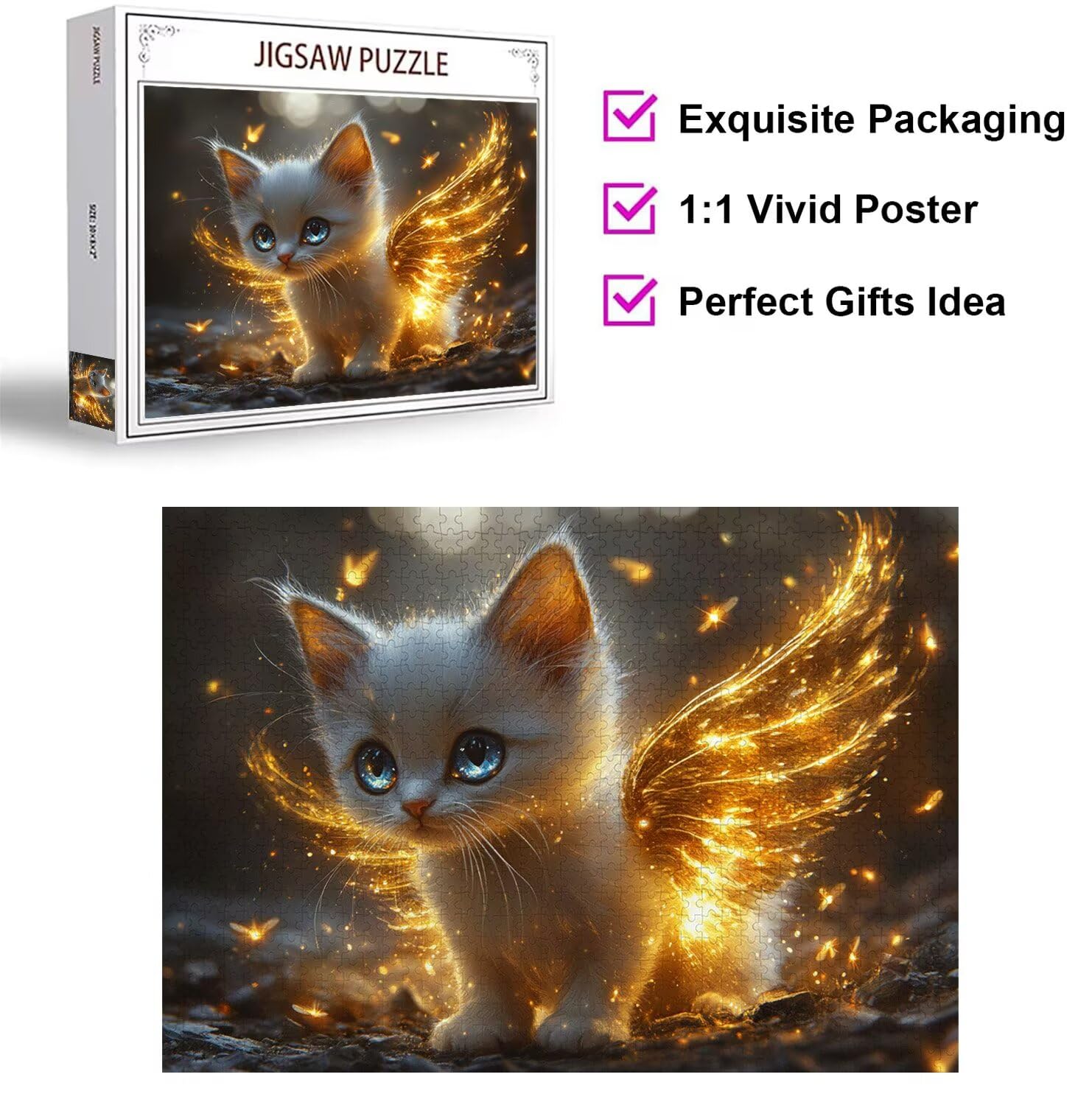 Puzzle 1314 Pieces Dessin animé Puzzle Adulte 75x50cm, Chats, n-344