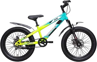 Hero Rush 20T Fat Tyre Bicycle for Kids (7-10 Years) | Double Disc Brakes | Newly Launched (Blue & Yellow) Price In India