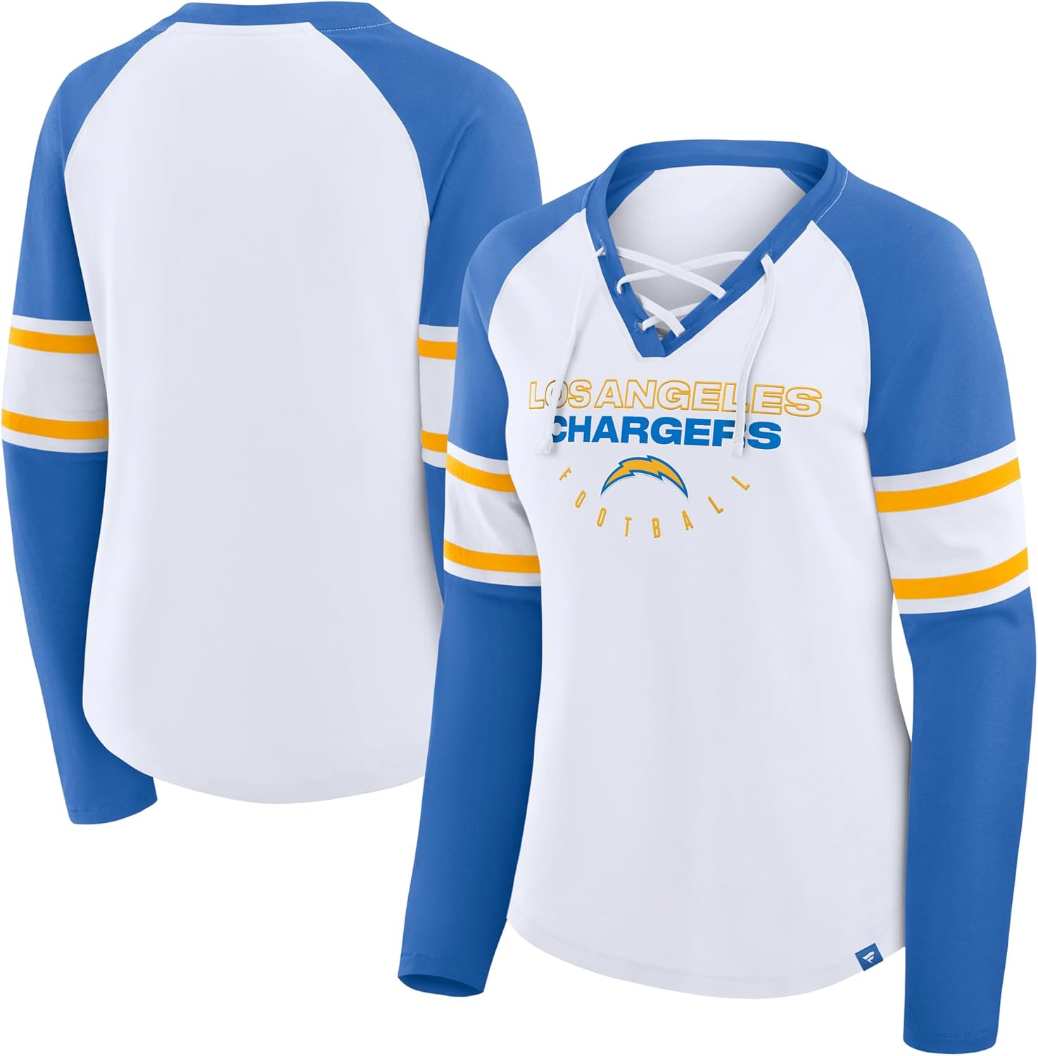 Fanatics Women's NFL Redzone Blitz Package Raglan Lace-Up V-Neck Long Sleeve T-Shirt