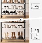 HOOBRO 10-Tier Shoe Rack, Large Capacity Shoe Storage Organizer, Holds 36-45 Pairs of Shoes, Metal Frame, Industrial, for Entryway, Hallway, Closet, Dorm Room, Industrial, Rustic Brown BF171XJ01