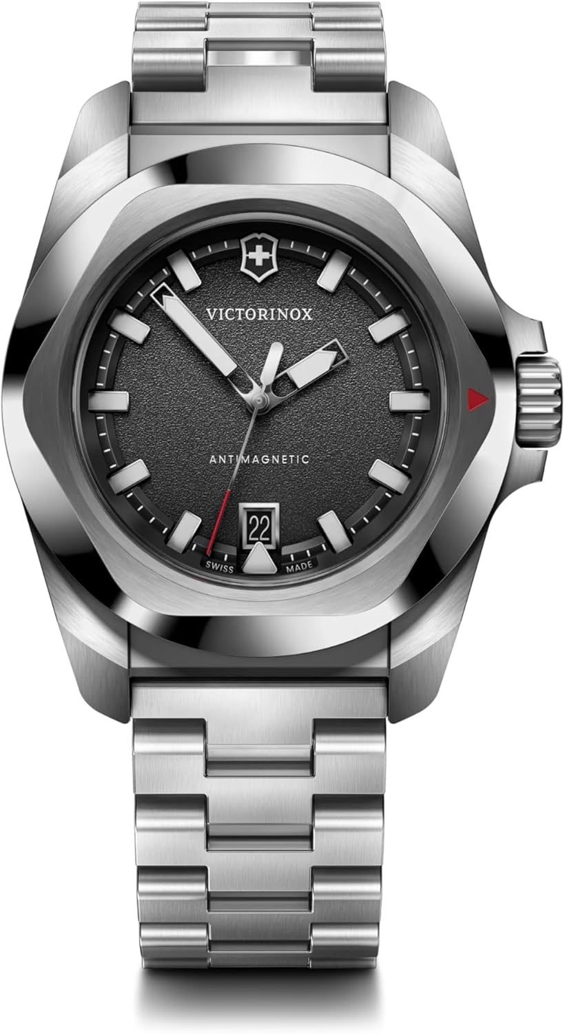Victorinox I.N.O.X Quartz Black Dial Stainless Steel Watch