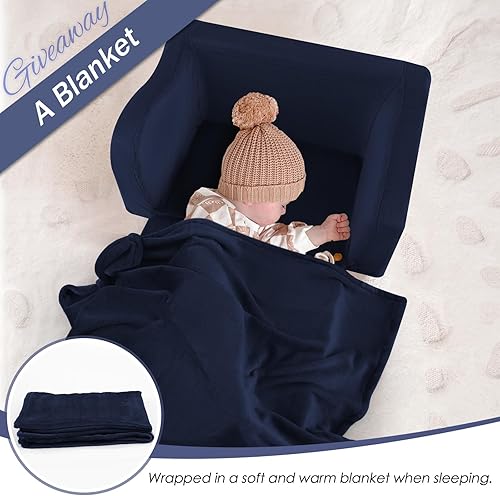 Miniatura 3 de MeMoreCool Sofá plegable para niños, sofá cama plegable para niños con manta, tumbona para bebé para sofá convertible para niños y niñas, cómoda