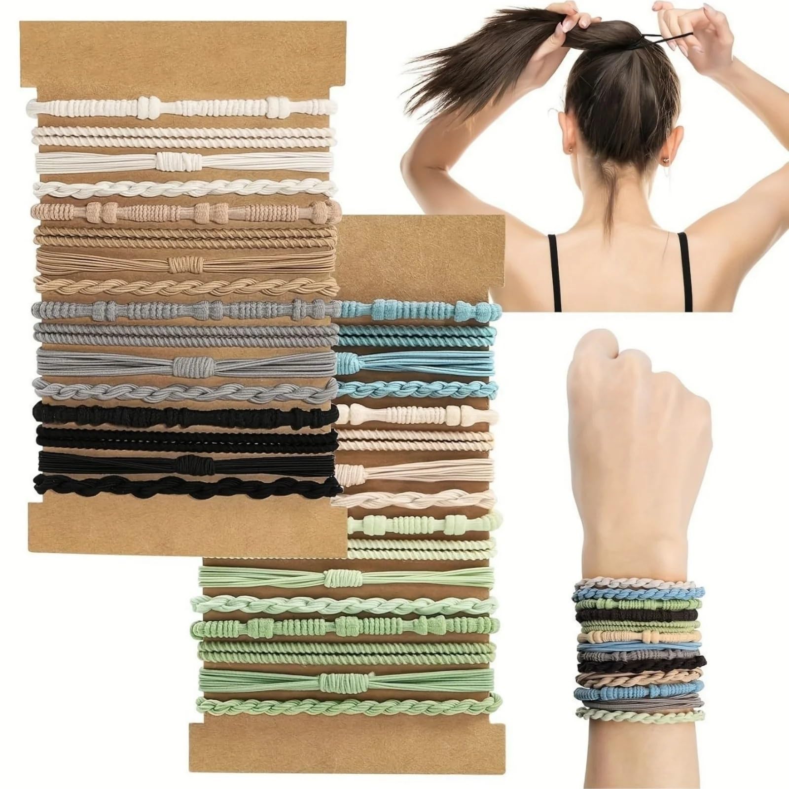 200 elastici per capelli in stile bohémien, non dannosi (marrone caffè)