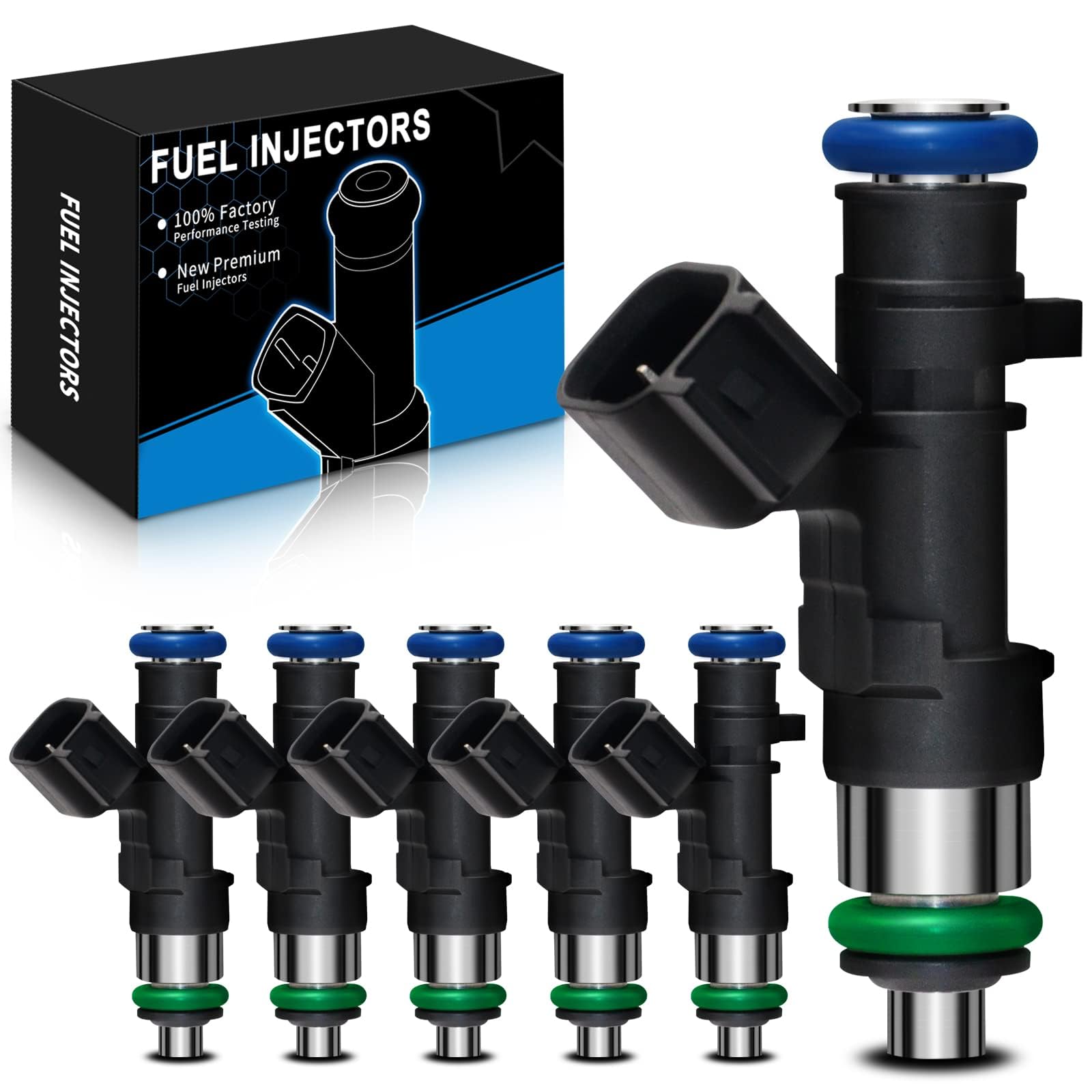 Upgraded Fuel Injectors 0280158028 Fits For:-Dodge 2006 2010 Charger Challenger Grand Caravan Magnum Nitro Stratus, For:-Chrysler 300 Pacifica Sebring 2.7L/3.5L/4.0L/5.7L (6 Pcs ALL-NEW)