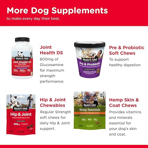 Miniatura 6 de Nutri-Vet Galletas de cadera y articulaciones para perros, sabrosas golosinas de glucosamina para perros y suplemento para articulaciones de perros,