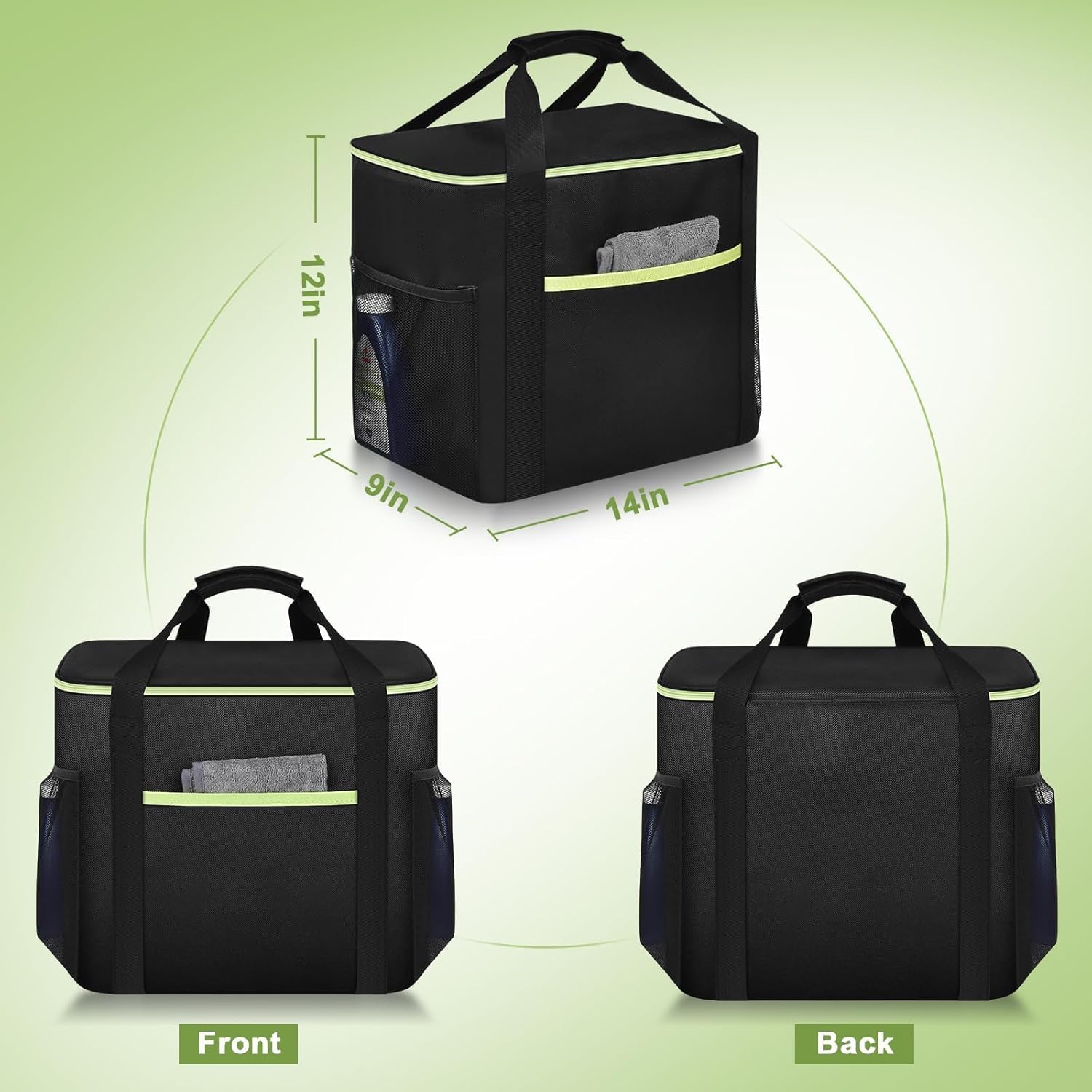 Storage Bag for Bissell Little Green Mini 4075 Carpet & Upholstery Cleaner, Waterproof Oxford Organizer with Green Zipper & Multi-Compartment Design for Tools, Accessories & Solution