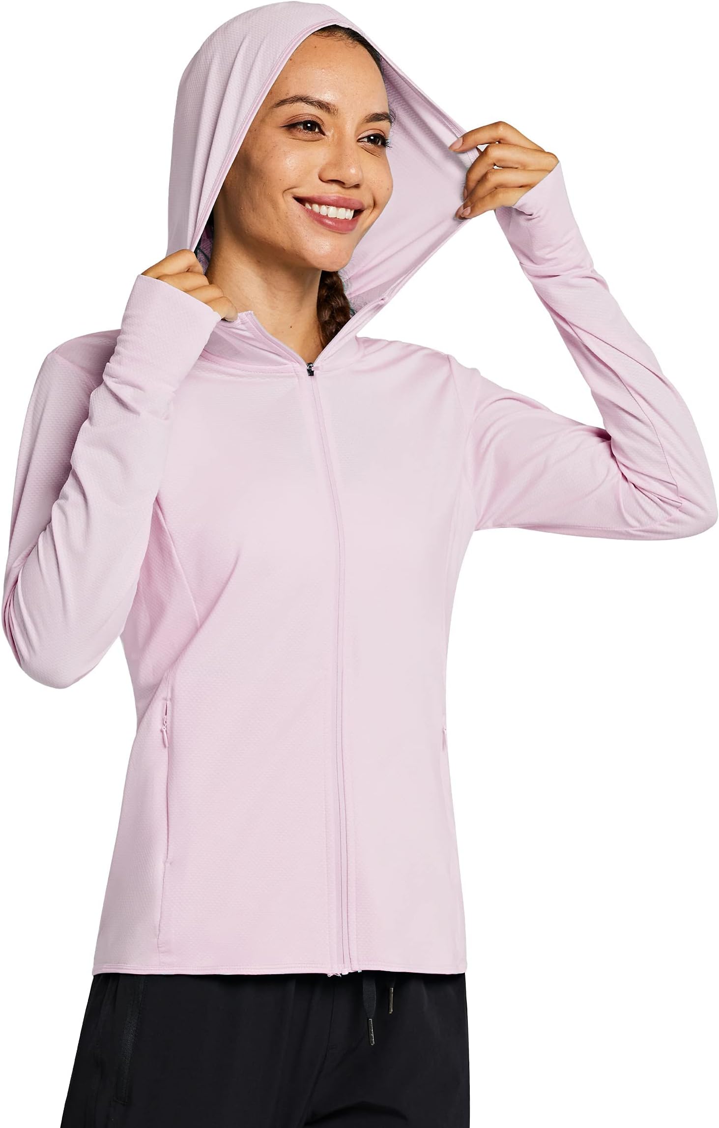 Women UPF 50+ Long Sleeve UV Sun Protection Clothing Jacket Hiking Sun Shirt Zip Up Hoodie with Pockets