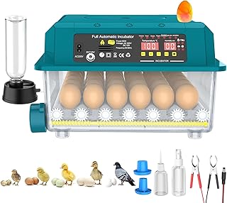 Automatischer Brutautomat für 36 Eier, Inkubator Ei mit 5 voreingestellten Modi, automatische Eiervolte & Feuchtigkeitskontrolle, Licht zur Überprüfung der Eier, Brutmaschinen für Huhn, Ente, Gans