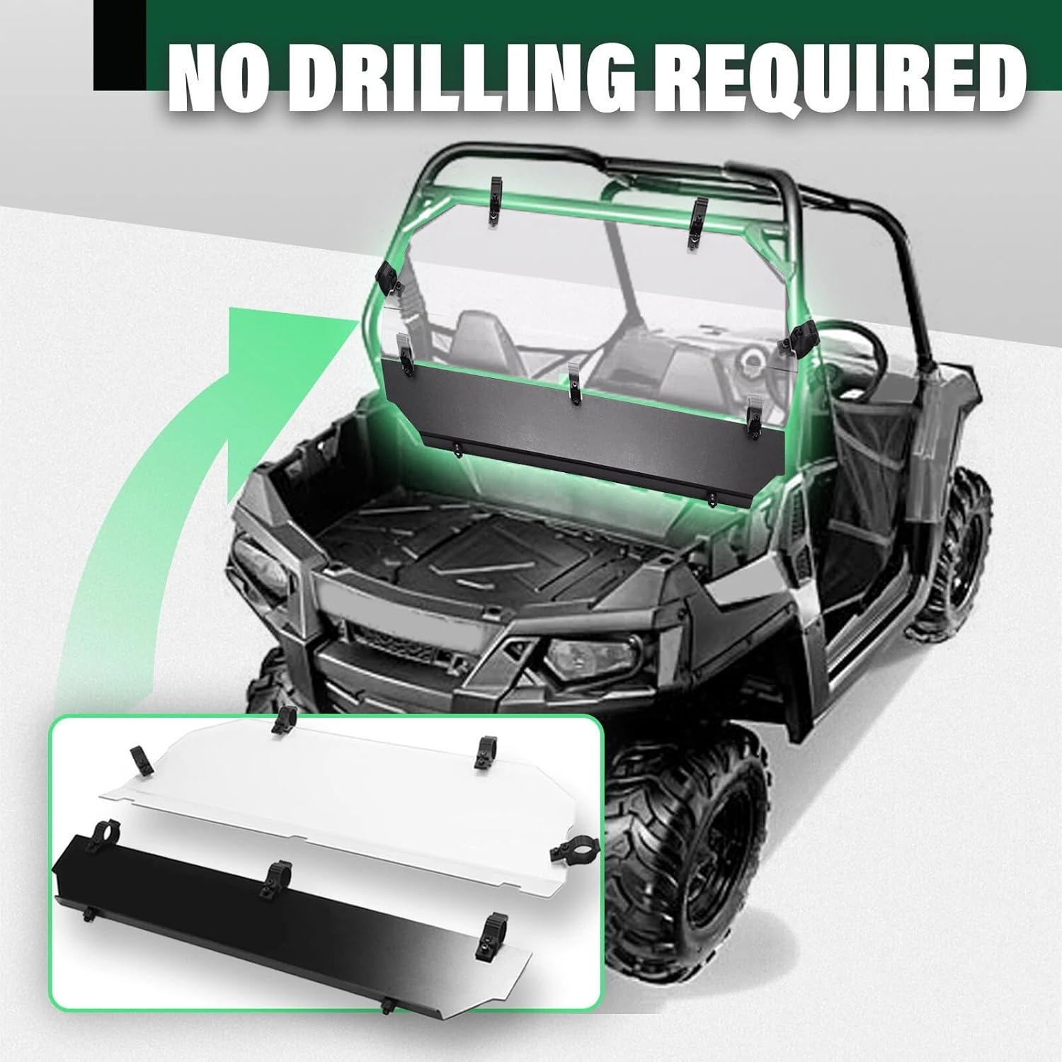 Full Rear Clear Windshield Back Window Fits 2008-2014 RZR 570/800 S UTV, Replacement for Polaris OEM