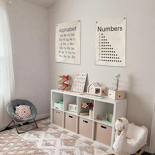 Miniatura 7 de Pancarta de lona colgante para guardería y sala de juegos, decoración de pared para niños, decoración de habitación moderna para niños y niñas