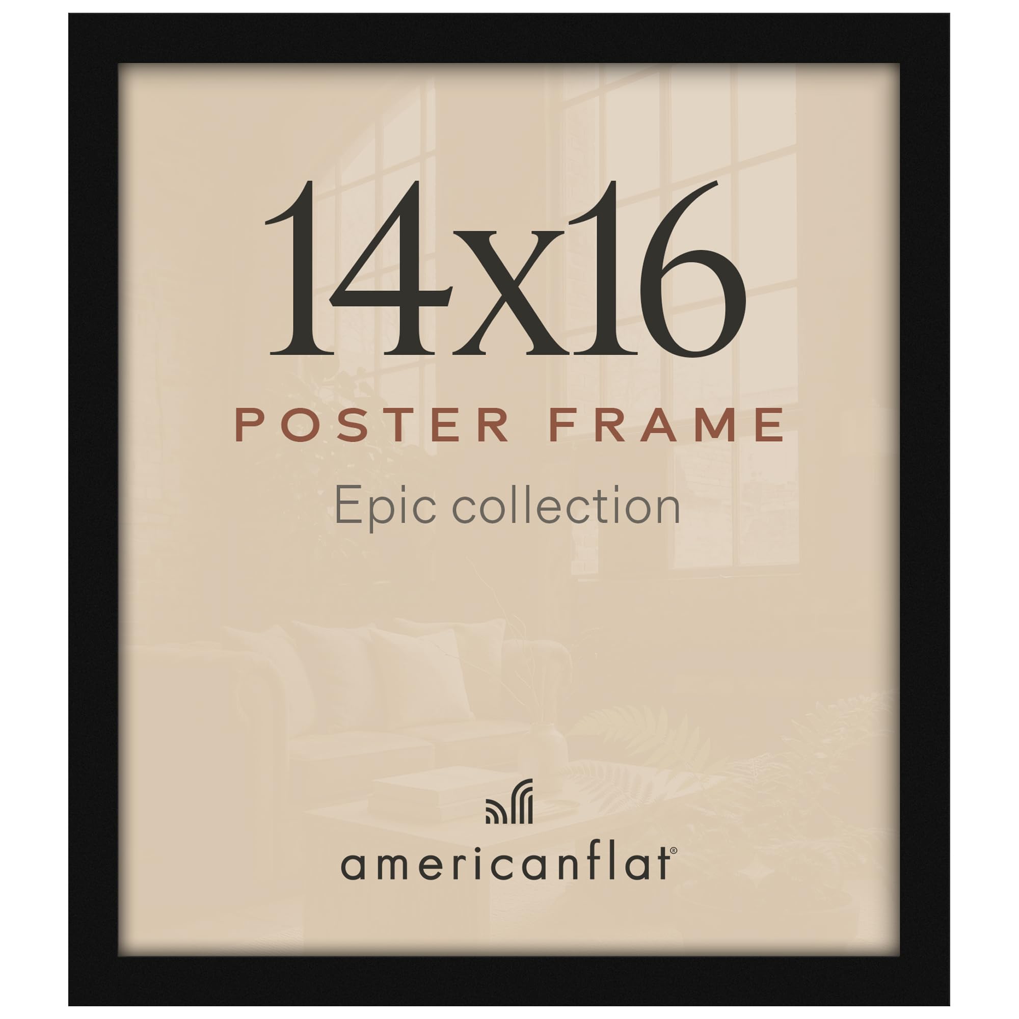 Americanflat 14x16 Picture Frame - Engineered Wood - Black