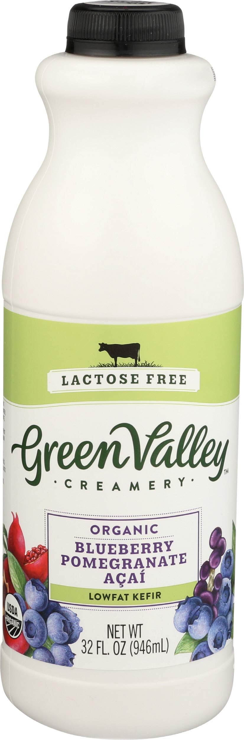 Green Valley Organics, Kefir Blueberry Pomergranate Acai Lactose Free Low-Fat Organic, 32 Fl Oz