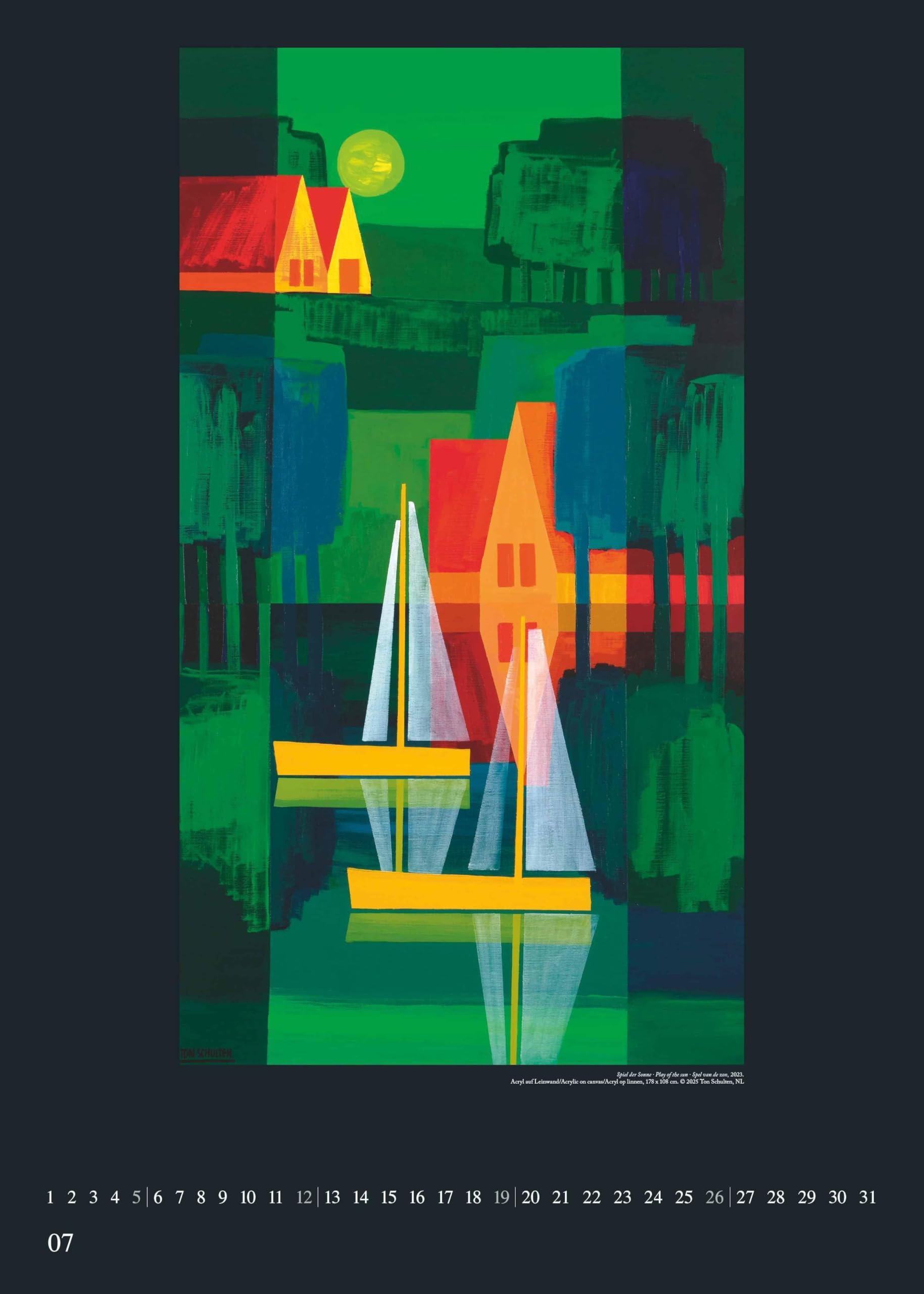 DUMONT - Ton Schulten 2026 – Kunst-Poster-Kalender 50 x 70 cm, Wandkalender mit farbenstarken Landschaftsmosaiken für Kunstliebhaber