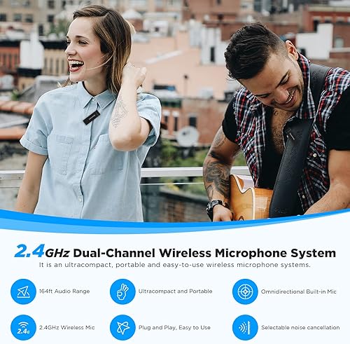 Miniatura 2 de Saramonic Blink GO - Micrófonos inalámbricos de solapa, micrófono de solapa inalámbrico USB C de doble canal de 2.4 GHz para teléfono Android y