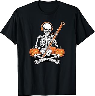 Halloween Skeleton Bassoon Musician Bassoonist T-Shirt