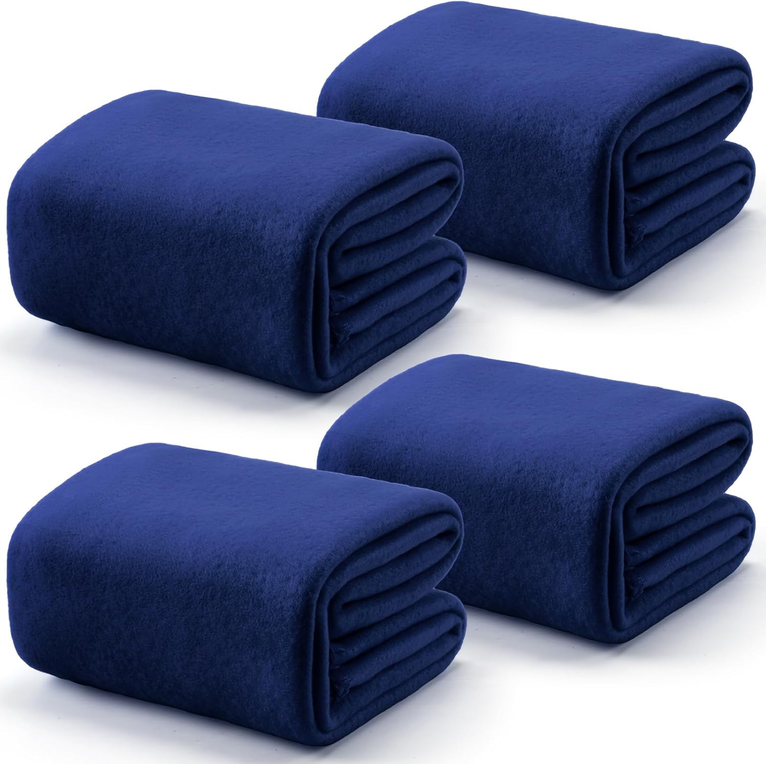 Buryeah 4 Pack 50 x 60 Fleece Blanket Bulk Soft Warm Fleece