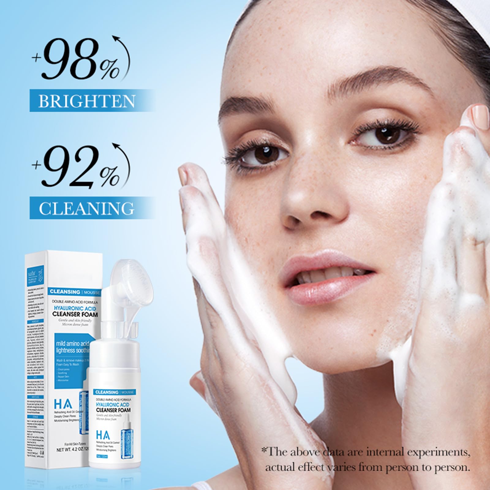 Mousse detergente, schiuma detergente fine organica, cosmetici naturali Schiuma detergente per il viso Schiuma detergente idratante per il viso