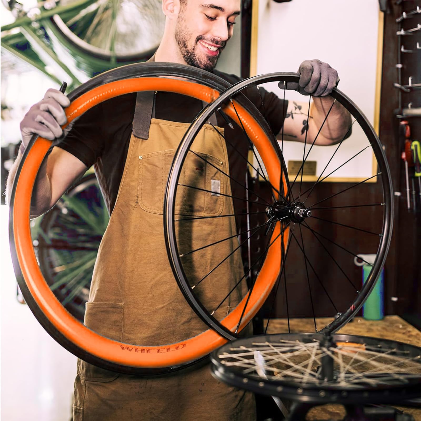Hycline 2er-Pack TPU Fahrrad Schlauche: 700x18-32C (28 Zoll) Rennrad Unisex Ultraleichter Schlauch Presta-Ventil 45mm/65mm/85mm with 2 Reifenheber
