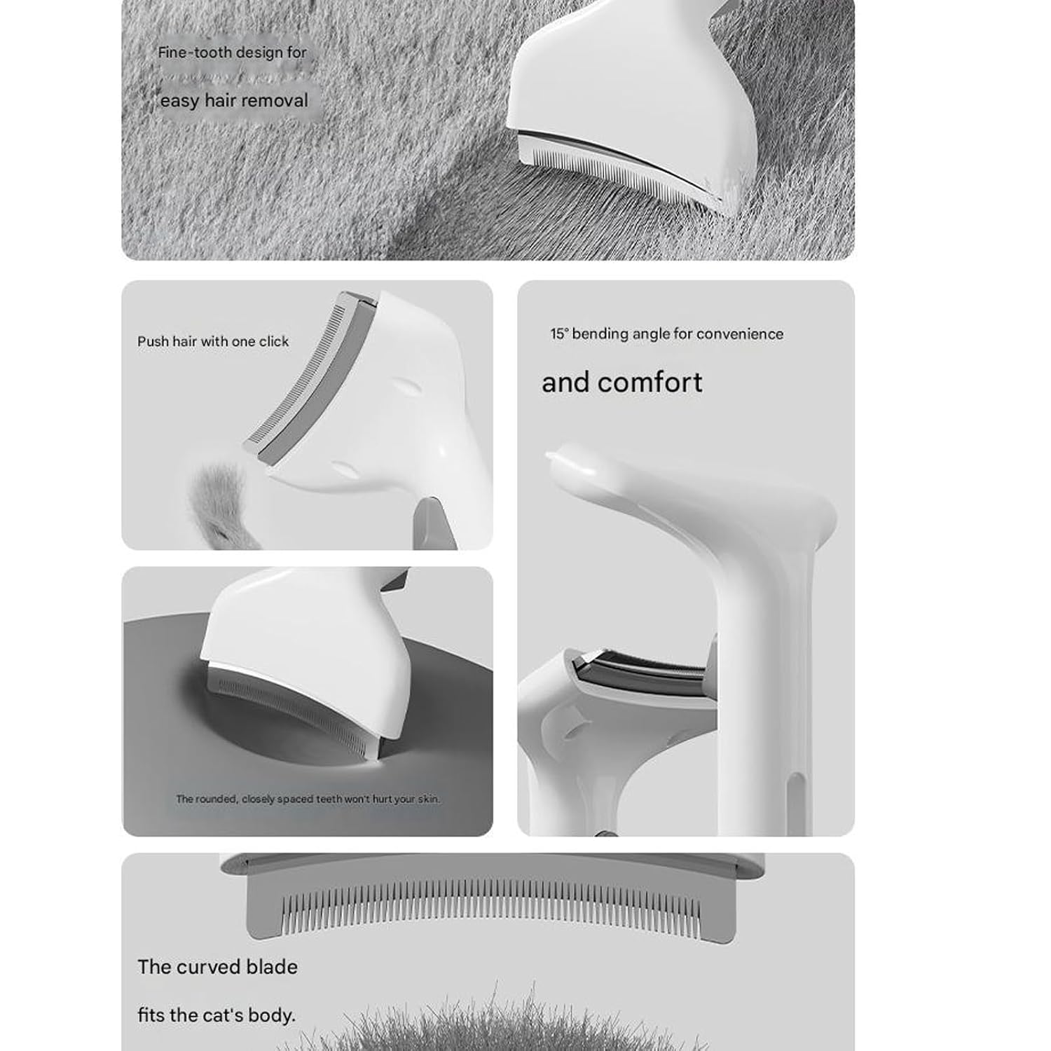 Deshedding Brush with Massage Function ABS Grooming Tool for Shedding Control and Coat Care Gentle Deshedder