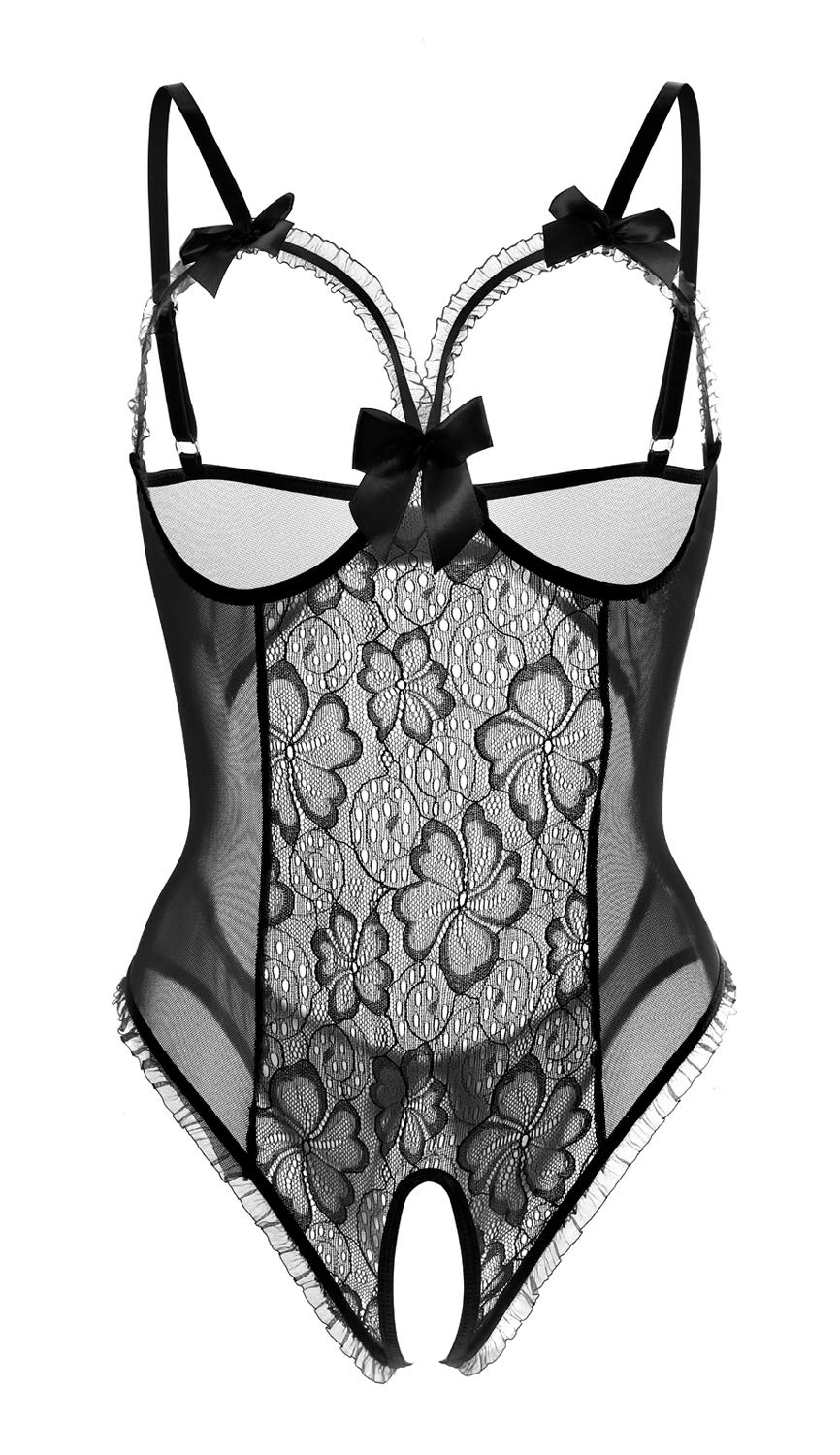 Lingerie for Women Sexy Teddy One-Piece Lace Babydoll Bodysuit Nightie Plus Size