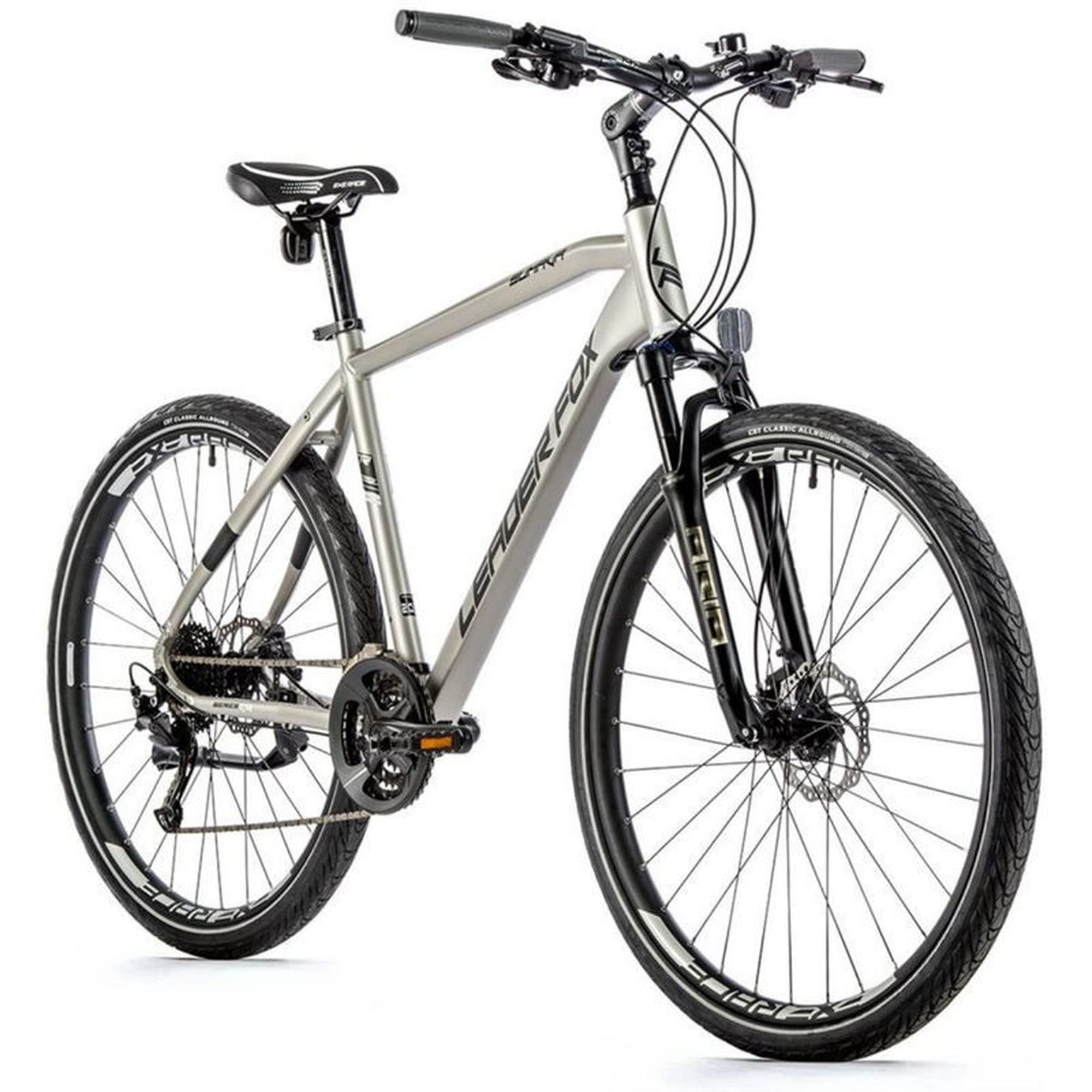 Velo Musculaire VTC 28" LEADER FOX SUMAVA 2022 Homme Argent Mat 9V Cadre 20,5 Pouces (Taille Adulte 183 à 188 cm)