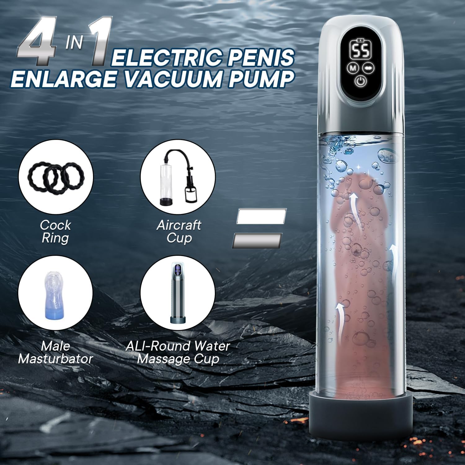 Masturabateur Automatique Penis Growth Pompe Agrandisseur Pénien Pompe pour Homme avec des Érections Plus FortesIntensités Aspiration pour Favoriser La Croissance du Pénis S - L - XXL, T-Shirt