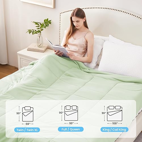 Miniatura 104 de HYLEORY - Edredón para cama tamaño California King, para todas las estaciones, relleno acolchado de plumón de ganso alternativo con pestañas
