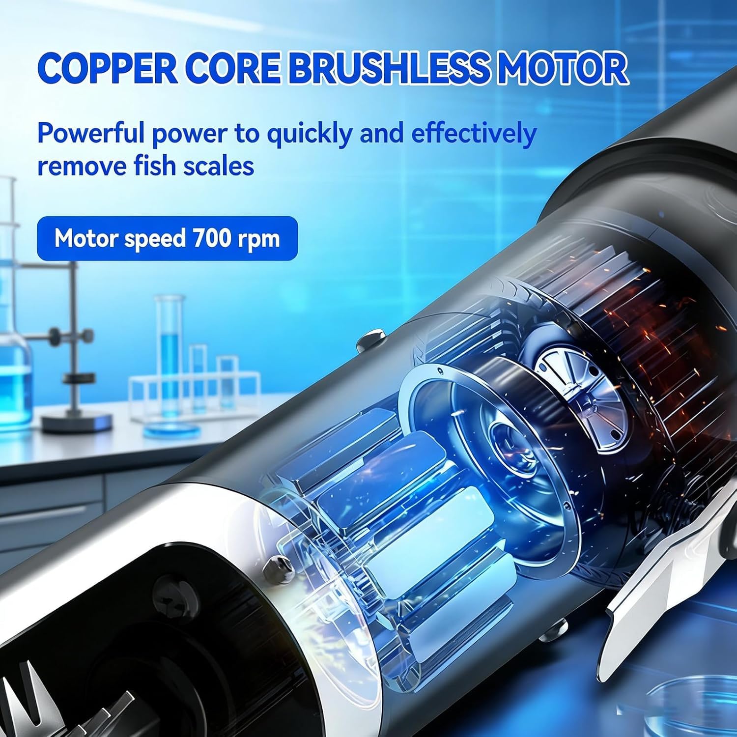 Scaler elettrico senza fili, ricaricabile, motore brushless con anima in rame, include lama extra e batteria per scalare senza sforzo, ideale per uso domestico e professionale