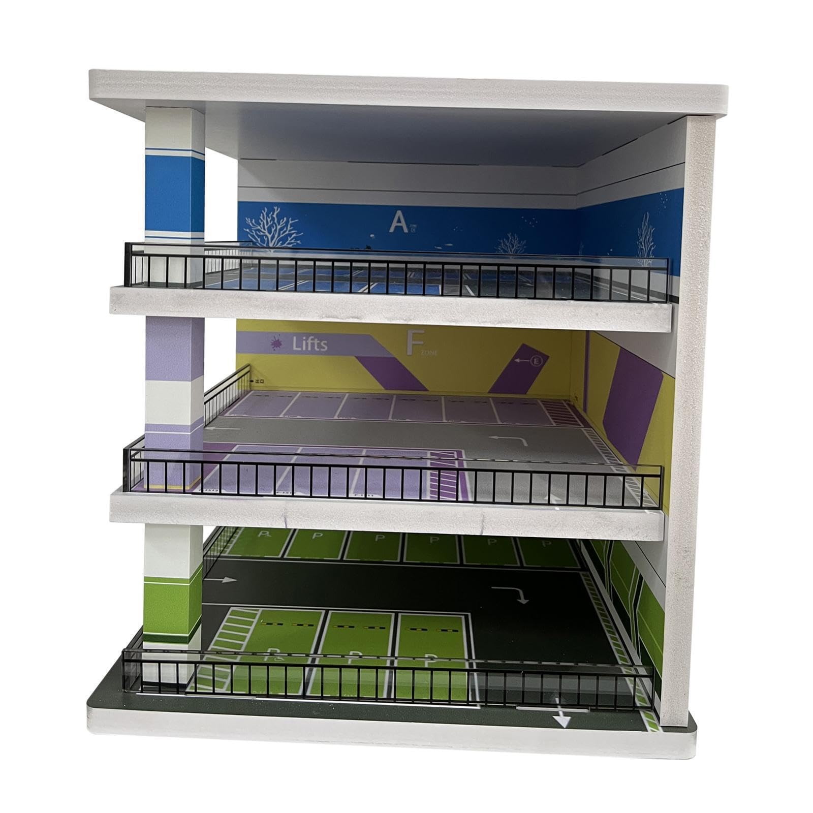 Die Diorama Vitrine „Parkplatz“ bietet Sammlern Platz zum Ausstellen von Modellautos im Maßstab 1:64 mit Style Friends. Anzeige von Druckguss