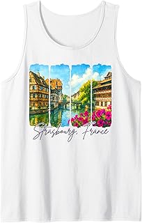 Strasbourg France Travel Brushstroke Strasbourg Souvenir Tank Top