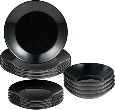 12-Piece Black Dinnerware Set San Ignacio