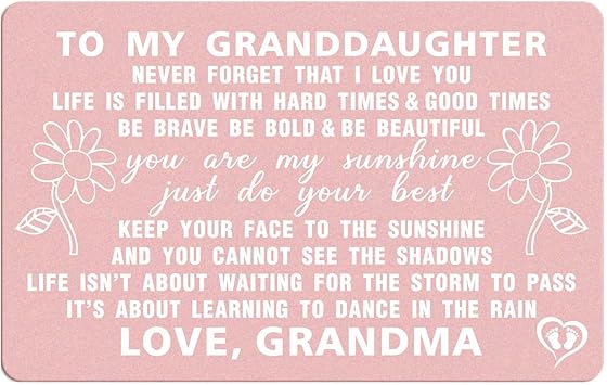 Happy Birthday Granddaughter From Nana Amazon.com : To Our Granddaughter Gifts From Grandma And Grandpa, Unique  Birthday Gift For Granddaughter From Grandparents, Engraved Metal Wallet  Card As Granddaughter Graduation Card, Granddaughter Wedding Gifts : Office  Products