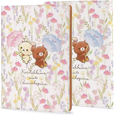 Amazon A5サイズ対応 リラックマ 花柄 ブックカバー ノートカバー メモ帳カバー 手帳カバー レザー 読書 Zarker アニメ キャラクター ブックカバー 文房具 オフィス用品