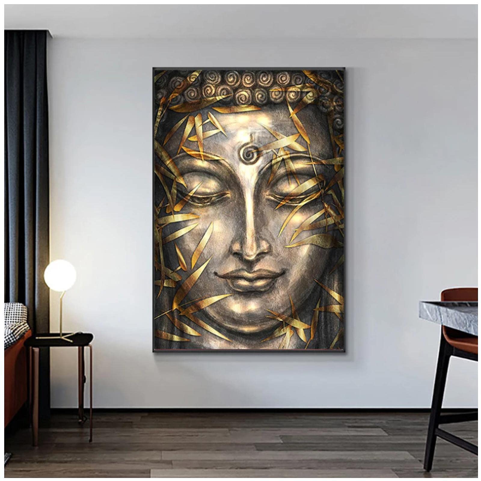 Amazon.co.jp: 現代のキャンバスプリント絵画神仏アートゴールデン