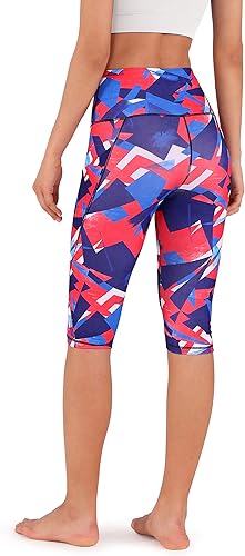 Miniatura 677 de ODODOS - Leggings tipo capri de mujer, no se traslucen y modelan el abdomen, con cintura alta y bolsillos; para hacer yoga, atletismo, ejercicio