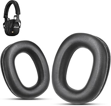 Krone Kalpasmos Marshall Monitor ii Ear Pads Soft Memory Foam Noise Isolation, Easy Install,Protein Leather Replacement Cushions, Marshall Monitor 2 Headphones Replacement Pads