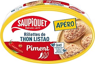SAUPIQUET - Rillettes de Thon au Piment - Idéal Tartines, Toasts, Apéritif - Issu d'une Pêche Traçabilité Garantie - 12 Conserves (115 g)