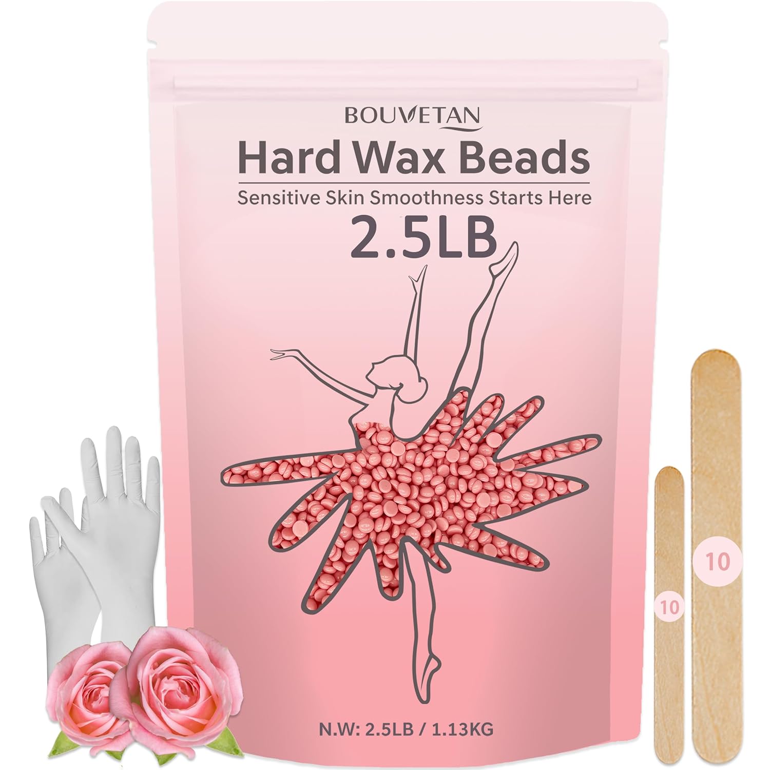 Wax Beads 2.5lb – Bouvetan Hard Wax Beans for Hair Removal, Sensitive Skin, Idea Waxing Beads for Full Body, Brazilian, Bikini, Face, Underarm, Eyebrows (Pink) Wax Beads 2.5lb – Bouvetan Hard Wax Beans for Hair Removal, Sensitive Skin, Idea Waxing Beads for Full Body, Brazilian, Bikini, Face, Underarm, Eyebrows (Pink)