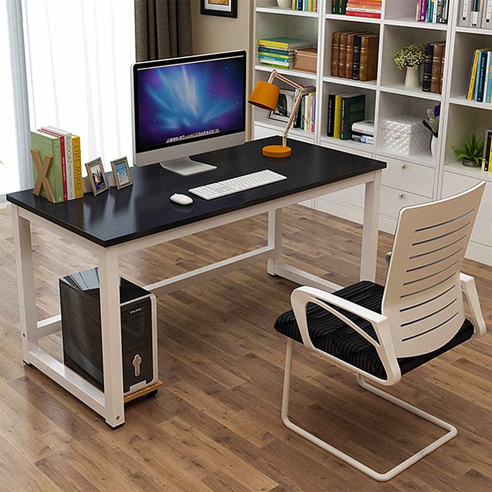 Scrivania Per Computer 43 "grande scrivania Pc Tavolo for laptop Tavolo da gioco Professionale Scaffale for legno Desktop Metallo in acciaio Studio Studio Scrittura Tavolo Home Office Workstation Scri